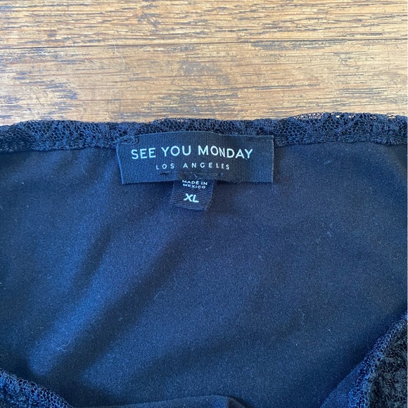 See You Monday Asymmetrical Lace Long Sleeve Top - Picture 5 of 6